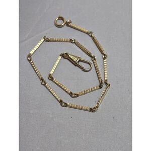 Vintage Gold Tone Pocket Watch Chain Bar Style 13"